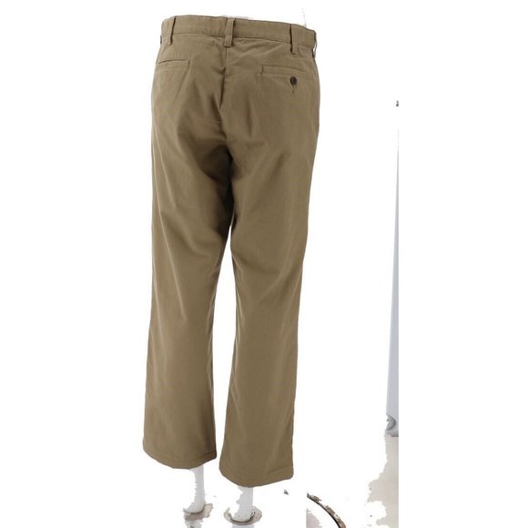 NWT LANDS' END COMFORT WAIST FLANNEL LINED CHINO PANTS ELMWOOD 44 - Picture 5 of 9